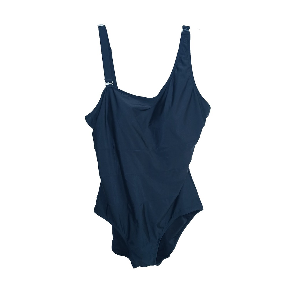 Shapermint Essentials One Shoulder Control Swimsuit 2XL Black Pool Beach Support